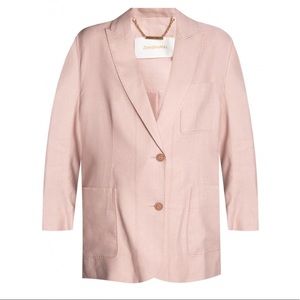 ZIMMERMAN Light Pink Blazer with Peak Lapels